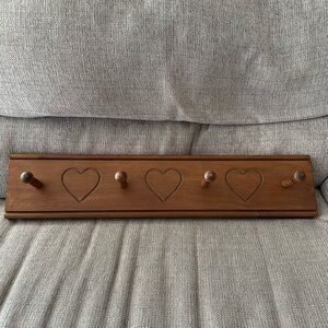 Longaberger Wood Heart Peg Board Rack Shelf Basket Hanger Hanging Wall Mount